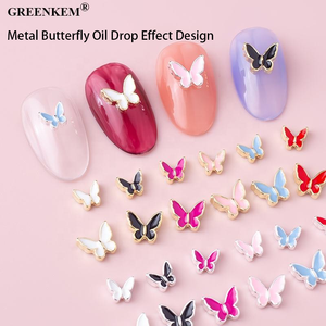 10 PCS Sac 3D Métal Papillon Effet Goutte D'huile Designer Strass En Gros Fournitures pour Strass Nail Décoration - Product Image 2