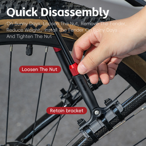 WEST BIKING Guardabarros de desmontaje rápido con luces traseras Guardabarros de bicicleta Mtb Guardabarros trasero delantero de bicicleta ajustable de 26-29 pulgadas - Product Image 4