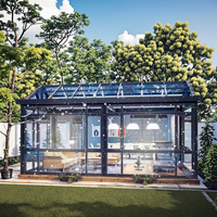 Kit de véranda extérieure préfabriquée en aluminium moderne Maison vitrée autoportante pour villas entrepôts hôtels appartements