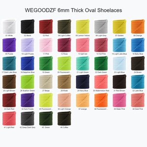 Lacci per Sneaker Semi-Ellittici Personalizzati WEGOODZF - Lacci in Poliestere Colorati Spessi 6mm per Sneaker - Product Image 2