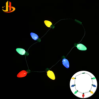 Kalung Natal LED Populer Tahan Lama Unik 7 Lampu Bercahaya 2*Baterai CR1220 Bahan ABS/PVC Dekorasi Pesta Festival Natal