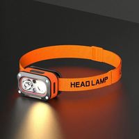Populaire Double lumière détection de mouvement Portable extérieur étanche Usb Rechargeable nuit course pêche lampe de poche Led phare