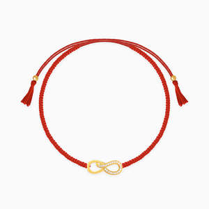 Golden <b>Infinity</b> Bezel Setting Rakhi <b>Bracelet</b> Minimalist Unisex Thread Brother Sister Hindu Rakshabandhan - Product Image 3