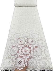 NI.AI Venta al por mayor <span class=keywords><strong>de</strong></span> fábrica: Tela <span class=keywords><strong>de</strong></span> encaje <span class=keywords><strong>de</strong></span> guipur con flores blancas, encaje <span class=keywords><strong>de</strong></span> seda <span class=keywords><strong>de</strong></span> leche soluble en agua, tela <span class=keywords><strong>de</strong></span> encaje bordado <span class=keywords><strong>para</strong></span> bodas Asoebi - Product Image 5