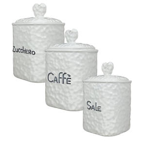 ชุดกระถางเซรามิก 3 ใบ ขนาด 10x10 ซม. สูง 15 ซม. สีขาว - Product Image 1