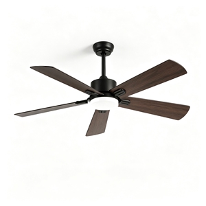 52 inch moderne <span class=keywords><strong>DC</strong></span>-motor plafondventilator met 5 houten bladen, afstandsbediening, stille werking en LED-verlichting voor woonkamer en slaapkamer - Product Image 1