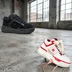 <b>Height</b> <b>Increasing</b> Sporty Casual H-Top <b>Shoes</b> Fashion Trend Perforated Shock Embossed Logo Leather Upper Mesh Lining Rubber - Product Image 2