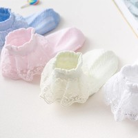 Chaussettes courtes en dentelle blanche pour filles, chaussettes de danse en coton fin pour enfants, printemps, automne, été, chaussettes tricotées mignonnes