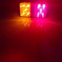 Feu arrière LED rectangulaire pour camions et remorques, 12V 24V, rouge ambre bicolore, fixation 2 boulons, universel pour camions et remorques - Vente chaude