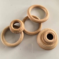 Solid Natural Beech Wooden Rings Circles Without Paint for Crafts Connectors Jewelry Making