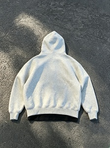 Sweat-shirt à capuche gris pour homme, manches régulières, tricot uni, vêtement décontracté d'automne - Product Image 2