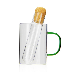 Vetro portatile infusore di tè tubo di vetro con legno tappo per la preparazione del tè creativo tazza da tè per caffè e tè - Product Image 6