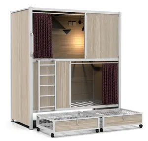 2024 JZD Stylish Double Hotel Beds Designs Capsule Hotel Bunk Bed Factory Price Manufacturer Bunk Beds Double For Express Hotel