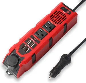 110V AC Sockets Car Power Inverter Adapter with 4 Quick USB charger