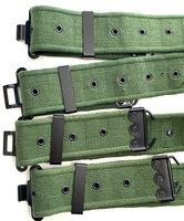 Hochwertiger 5,5 cm grüner Baumwoll gürtel mit Löchern und 22 Stück Ösen und Haken nieten