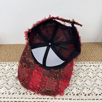 Casquette de baseball vintage à bords bruts à carreaux pour femme, chapeau de soleil unique, cool et polyvalent, à visière structurée et incurvée, unisexe