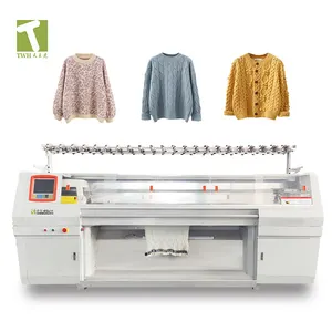 THW Universal Second Hand Flat Knitting Machine Latest Jersey Computerized Jacquard Double Bed Auto Sweater Flat Knit Machine