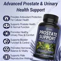 Capsules de soutien de la prostate à base de plantes OEM avec du palmier nain, des graines de citrouille et du Pygeum pour la santé urinaire des adultes unisexes - Sans sucre