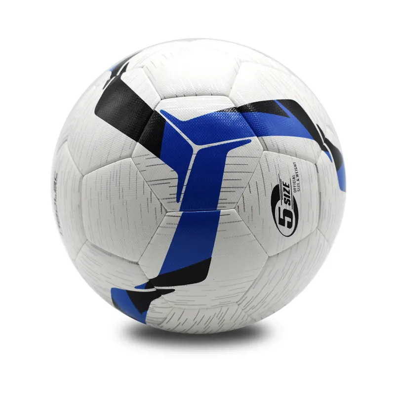 Logo kustom ukuran 5 resmi PVC/PU mesin dijahit bola sepak bola untuk latihan sepak bola