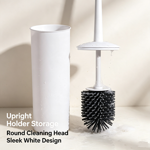 New Trend Stainless Steel Black White Pink Cleaning <b>Brushes</b> and Containers Novelty Toilet <b>Brush</b> Holders With Silicone Header - Product Image 6