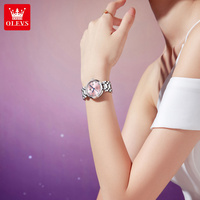 OLEVS 5575 oem logo personnalisé vente en gros phase de lune diamant de luxe mode cadeau élégant étanche dame montre à quartz pour femme