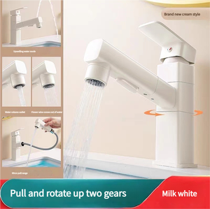 Robinet <span class=keywords><strong>de</strong></span> lavabo domestique <span class=keywords><strong>de</strong></span> type coulissant blanc Hôtel et maison d'hôtes Armoire <span class=keywords><strong>de</strong></span> salle <span class=keywords><strong>de</strong></span> bain Lavabo Robinets d'eau chaude et froide - Product Image 2