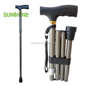 Mobility Aid Aluminum Folding Cane for Women Plastic Handle Height Adjustable Walking Sticks for Elderly People CA207