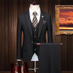 Completo Italiano di Alta Qualità per <span class=keywords><strong>Uomo</strong></span>, <span class=keywords><strong>Abito</strong></span> a Righe Tre Pezzi, Blazer per Affari, Matrimoni e Occasioni Formali - Product Image 1