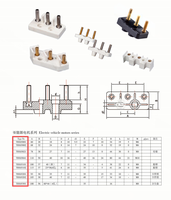 Siyah TBX03001/60*28 M6 Elektrikli Araç Motor Terminali Beyaz TBX03002/3021 Pirinç Vidalı 3 Fazlı Motor Terminal Bloğu
