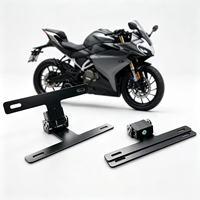 Support de plaque d'immatriculation de moto électrique haut de gamme, pliable à une touche, avec commande par interrupteur, universel et à angle réglable