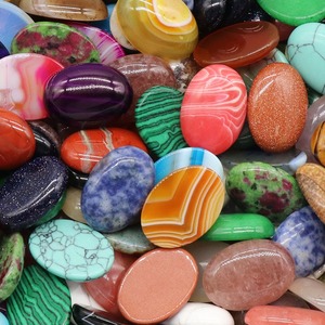 Vente <span class=keywords><strong>en</strong></span> gros de pierres précieuses ovales naturelles de 25*18mm, pendentif <span class=keywords><strong>en</strong></span> cristal d'agate lapis-lazuli, breloque pour collier, bracelet, fabrication de bijoux à bricoler soi-même - Product Image 2