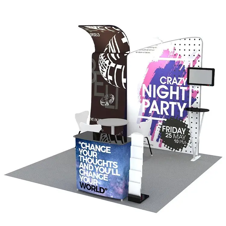 Stand espositivo per eventi mobili con Stand per esposizione commerciale modulare portatile personalizzato di vendita calda per fiere