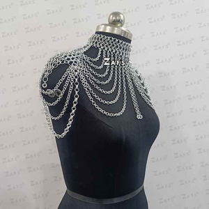 Anillo de salto de aluminio pequeño pulido para gargantilla Medieval de estilo tradicional Collar de cota de malla joyería de hombro para Ren Faire Festival - Product Image 5