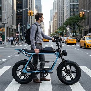 Vélo électrique hybride polyvalent à 7 vitesses avec écran LCD, vélo électrique hybride Scrambler pour la ville et les chemins de gravier - Product Image 3