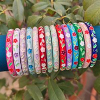 Nouveau bracelet en jade céladon floral tendance et populaire, or 18 carats, bracelet en émail inaltérable