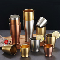 Mug à bière et à lait en acier inoxydable 304, tasse à jus pour restaurant, bar, dessert, café, vaisselle, cadeaux pour couple, mug de voyage et de camping, personnalisable