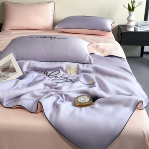 Edredón <span class=keywords><strong>de</strong></span> seda helada para verano, juego <span class=keywords><strong>de</strong></span> <span class=keywords><strong>cama</strong></span> con aire acondicionado, sensación fresca, juego <span class=keywords><strong>de</strong></span> edredón para dormitorio <span class=keywords><strong>de</strong></span> estudiantes en casa, edredón fino <span class=keywords><strong>de</strong></span> verano <span class=keywords><strong>de</strong></span> cuatro piezas - Product Image 5