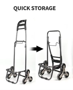 Vente en gros chariot de supermarché portable chariot à roulettes réutilisable étanche en plastique de caddie en carton métallique pliable - Product Image 4