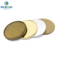 Pas de minimum de petite commande 40MM 4CM or argent laiton personnalisé gravure Laser Logo métal défi pièce vierge