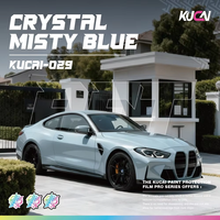 Film de protection de peinture (PPF) en TPU coloré, bleu cristal brumeux, rouleau 1,52x17m, auto-réparant, anti-rayures, pour changement de couleur de carrosserie automobile