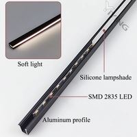 Mini profilés LED ultra-minces en aluminium pour éclairage encastré invisible avec diffuseur laiteux pour armoires, étagères et panneaux