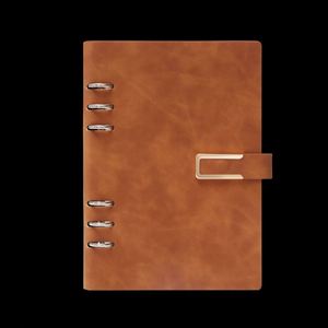 Custom A5 Binder Leather Business Notebook 100 <b>Sheet</b> PU Loose-Leaf Planner with Magnetic Buckle for School Use - Product Image 1