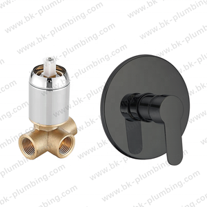 Geborsteld Rose Gold Brass Tap <span class=keywords><strong>Stopcock</strong></span> Enkele Handgreep Diverter Wandmontage Verborgen Klep Wastafel Ronde Douche Mixer - Product Image 4