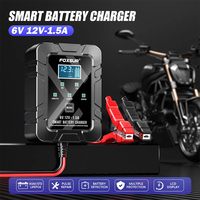 Chargeur de batterie universel Foxsur 12 V 6V 1,5 A Produits de livraison directe intelligents automatiques Chargeur de batterie de voiture de moto 12 volts