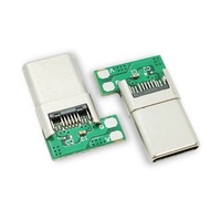 Conector de tipo Usb C de 4 núcleos macho 16 pines 24 pines con conectores de cable de datos PCB USB C