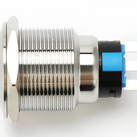 Sakelar Pemilih Putar Kunci Baja Tahan Karat 19mm 22mm 2 Posisi 3A 1NO 1NC Latching Panel Mount