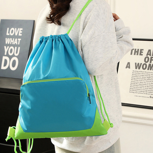 New Style Waterproof Oxford Custom <b>Drawstring</b> Backpack Bag Sport Gym Basketball Bag with Zipper Pocket - Product Image 4