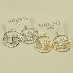 Pendientes de Aro con Letras Redondas Huecas Estilo Coreano, Modernos y Elegantes, Diseño Simple, Pendientes de Aro de Diseñador <span class=keywords><strong>GUESS</strong></span> - Product Image 1