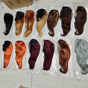 Letsfly Promotion 32$ Colored Human Hair <b>Wig</b> 16inch and 18inch Brazilian Cheap Straight Short <b>Bob</b> <b>Wig</b> - Product Image 1