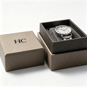 Premium Watch Gift <b>Box</b> Lid and Base Rigid Cardboard Packaging for Timepiece Custom Logo Jewelry Watch <b>Box</b> Manufacturer - Product Image 2